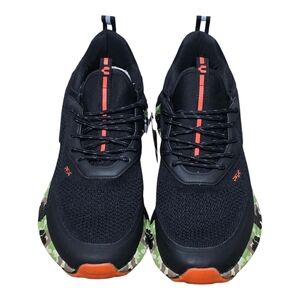 Dynamic Black and Orange Athletic Shoes